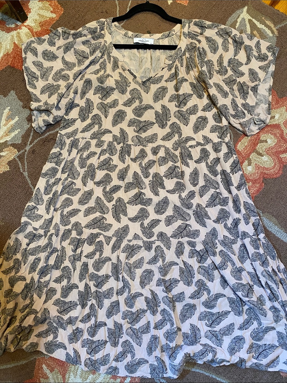 Carly Jean Los Angeles Rayon Flutter Sleeve Midi Dress